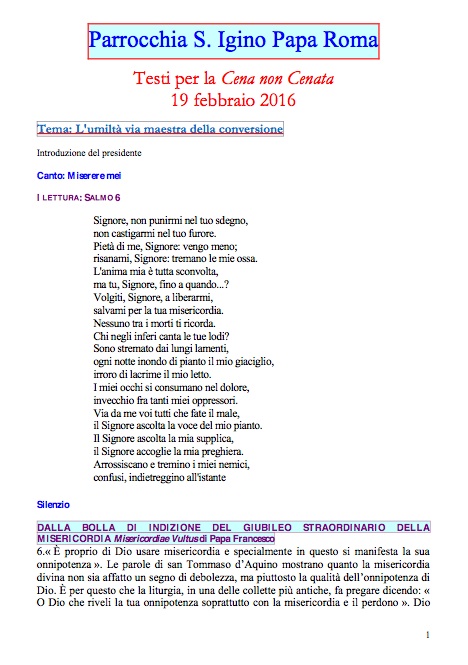 Cena non cenata 1